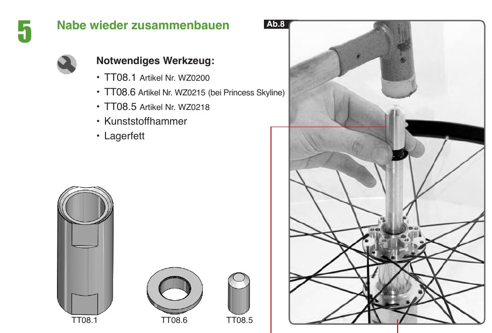 Zusammenbau einer Tune Disc VR Nabe