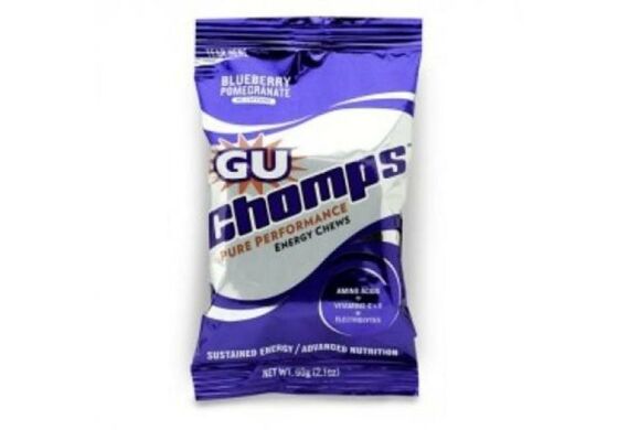 GU Chomps Blueberry Pomegranate Kiste 16st