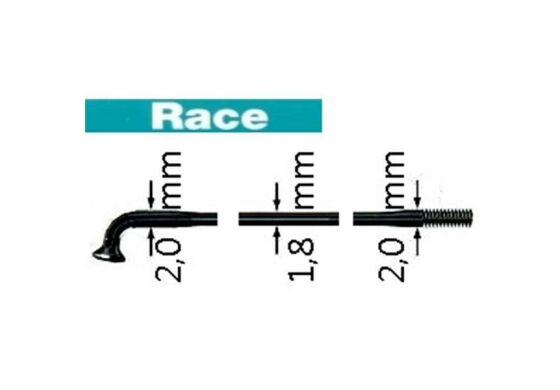 Sapim Race schwarz gebogen